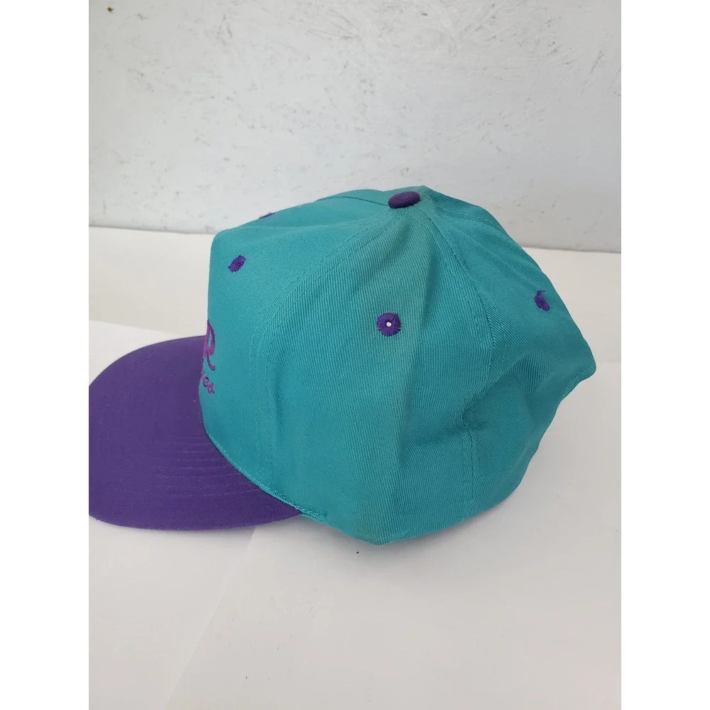 Vintage KC Wesmar Racing Engines Snapback Hat Teal Purple Two Tone Cap Mens OSFA